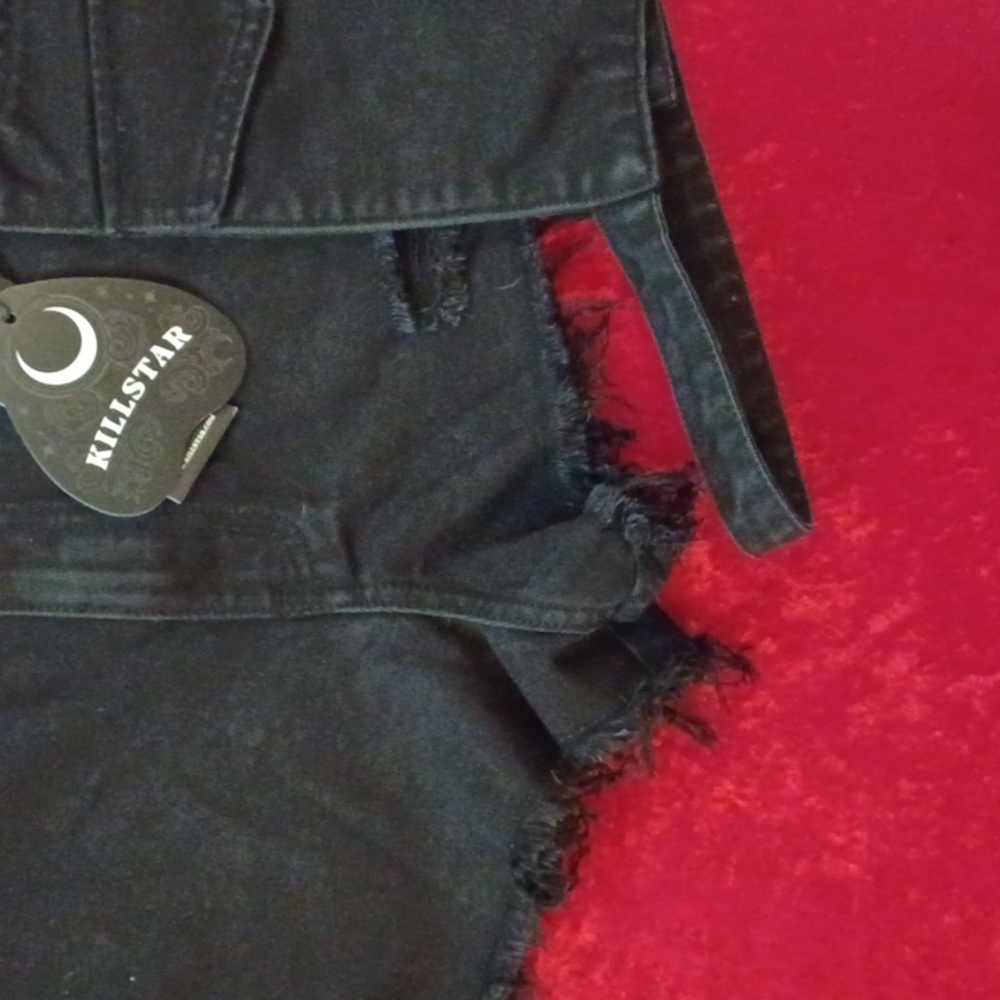 KILLSTAR FURY ROAD DISTRESSED GARTER SHORTS 4X Fits Like 1X - Picture 7 of 8